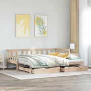 Slaapbank onderschuifbed 90x200 cm massief grenenhout