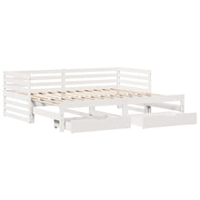 Slaapbank met lades 90x200 cm massief grenenhout wit