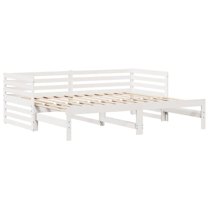 Slaapbank met lades 90x200 cm massief grenenhout wit