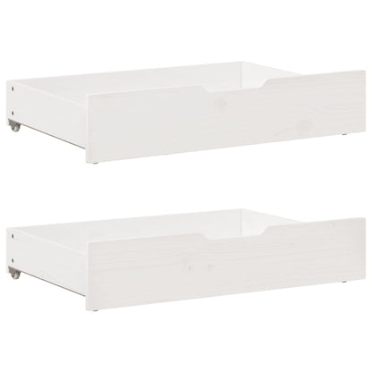 Slaapbank met onderschuifbed en lades 90x200 cm grenenhout wit