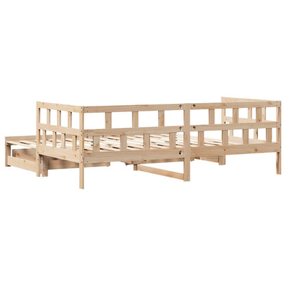 Slaapbank met onderschuifbed en lades zonder matras 80x200 cm