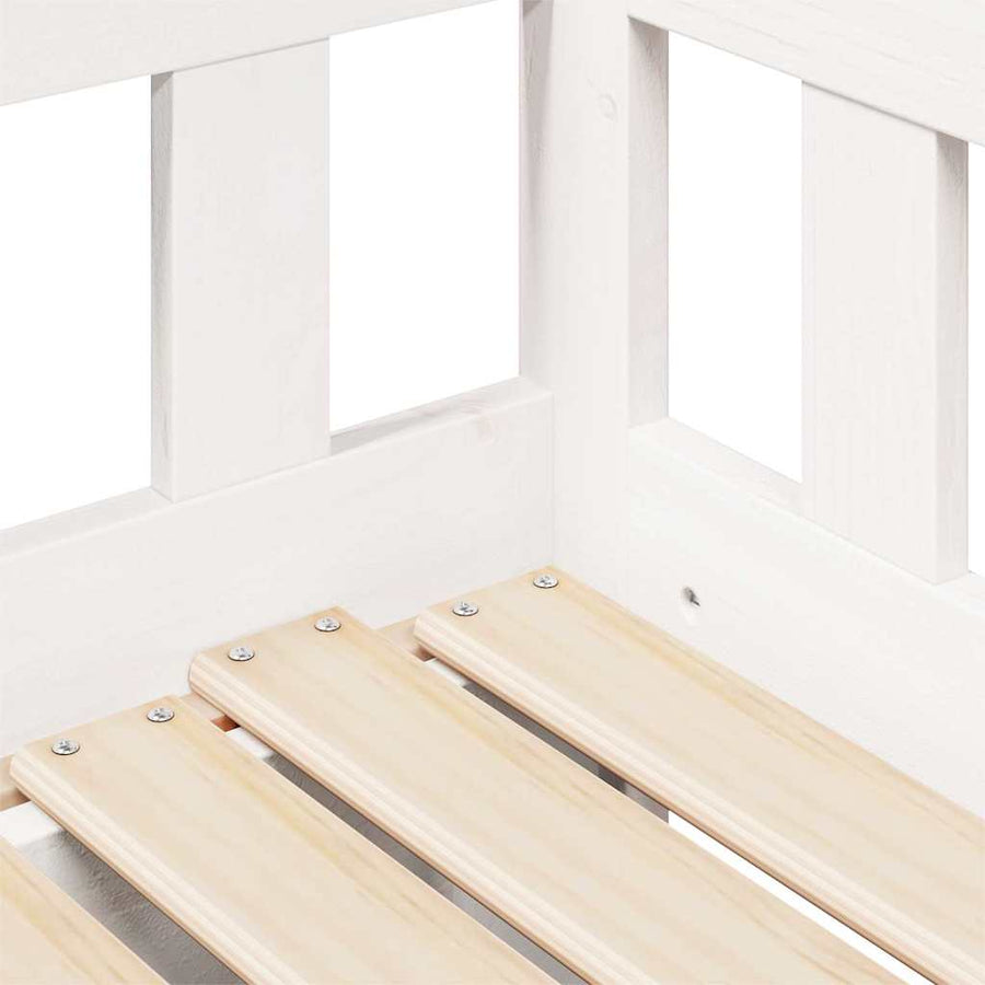 Slaapbank met onderschuifbed/lades zonder matras 80x200 cm wit