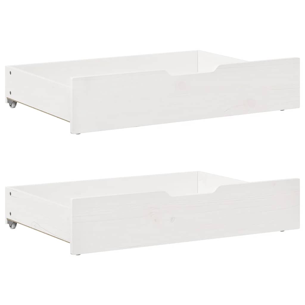 Slaapbank met onderschuifbed/lades zonder matras 80x200 cm wit