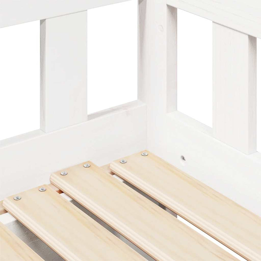 Slaapbank met onderschuifbed/lades zonder matras 90x190 cm wit
