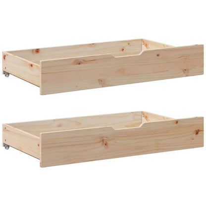 Slaapbank Met Onderschuifbed En Lades Zonder Matras 80 x 200 cm Naturel