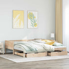 Slaapbank met onderschuifbed en lades 90x190 cm bruin