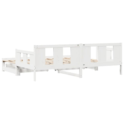 Slaapbank met onderschuifbed en lades 80x200 cm grenenhout wit