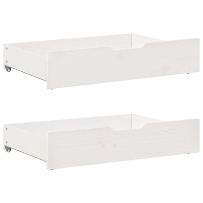 Slaapbank met onderschuifbed en lades 80x200 cm grenenhout wit