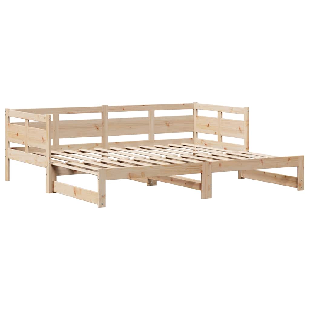 Slaapbank Met Onderschuifbed En Lades Zonder Matras 80 x 200 cm Naturel