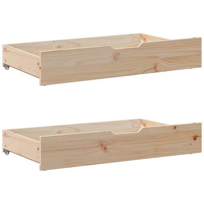 Slaapbank Met Onderschuifbed En Lades Zonder Matras 80 x 200 cm Naturel