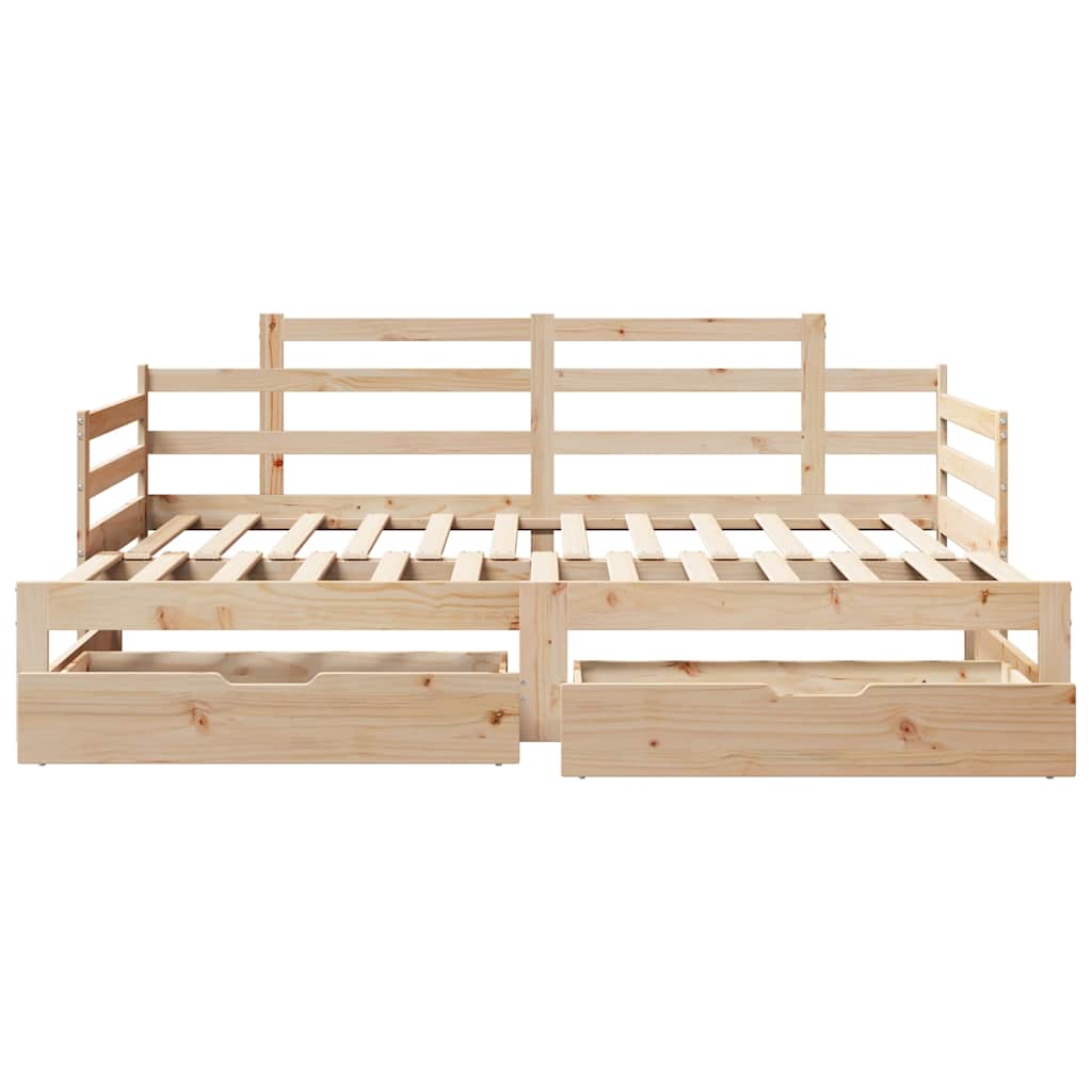Slaapbank Met Onderschuifbed En Lades Zonder Matras 80 x 200 cm