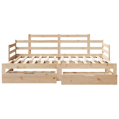 Slaapbank Met Onderschuifbed En Lades Zonder Matras 80 x 200 cm