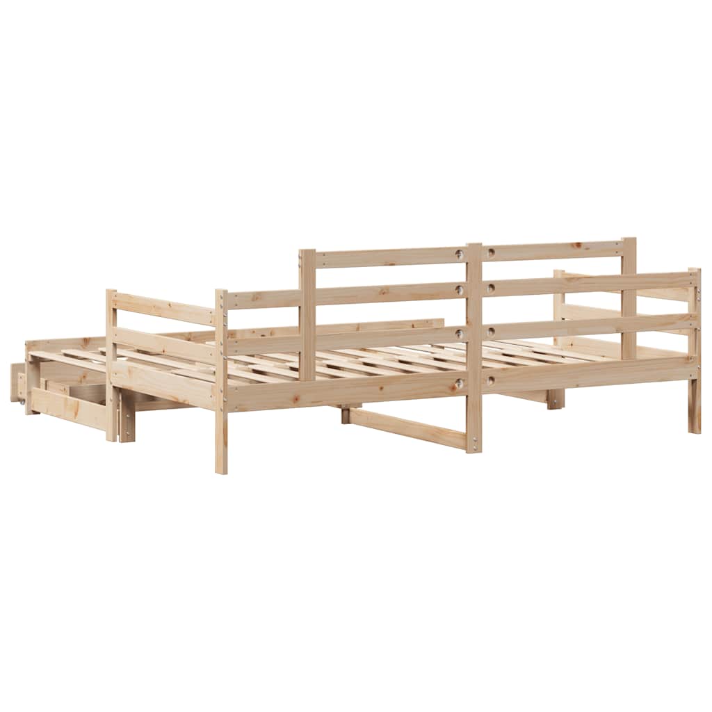 Slaapbank Met Onderschuifbed En Lades Zonder Matras 80 x 200 cm
