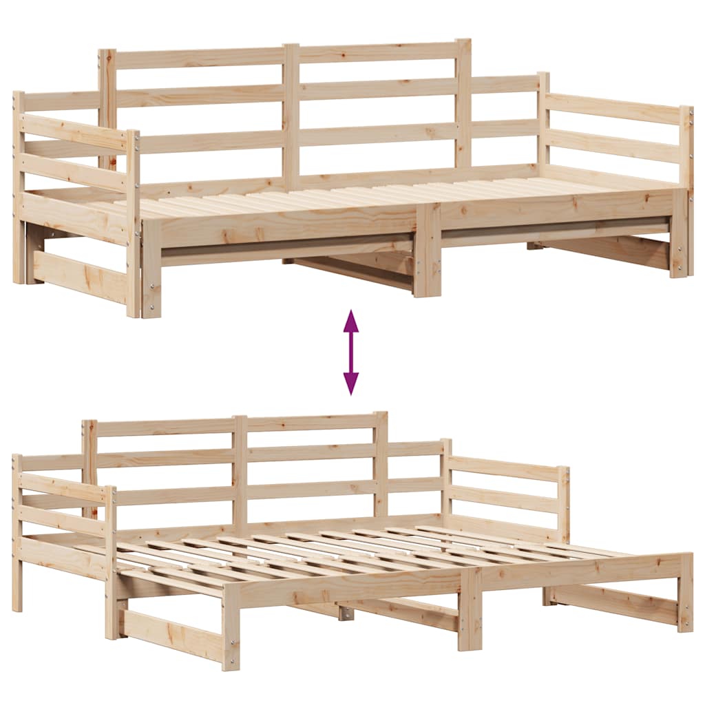 Slaapbank Met Onderschuifbed En Lades Zonder Matras 80 x 200 cm