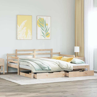 Slaapbank Met Onderschuifbed En Lades Zonder Matras 80 x 200 cm