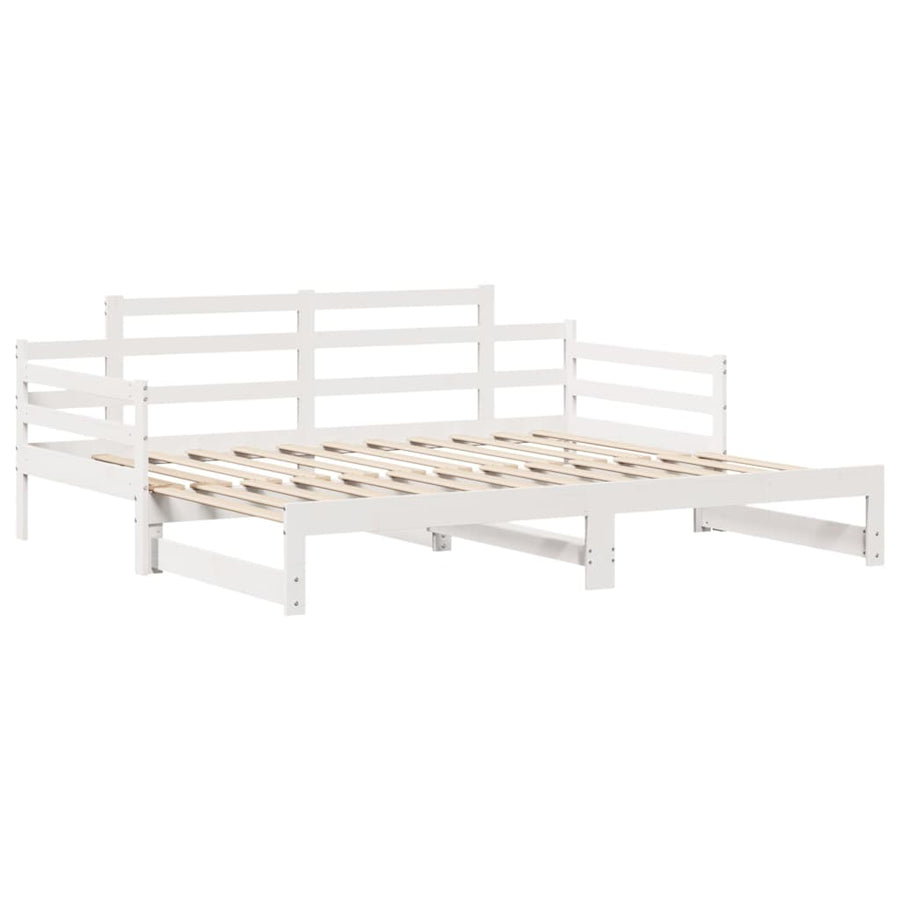 Slaapbank met onderschuifbed en lades 80x200 cm grenenhout wit