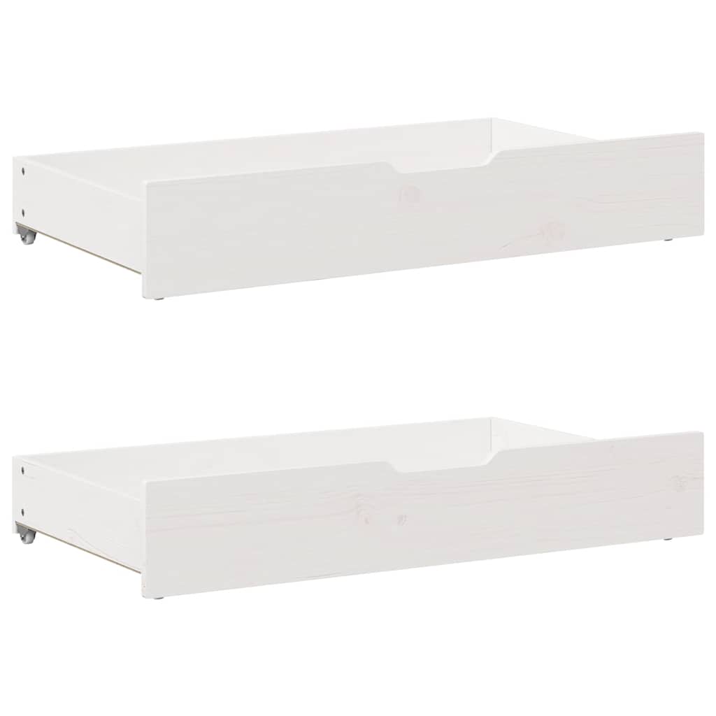 Slaapbank met onderschuifbed/lades zonder matras 80x200 cm wit