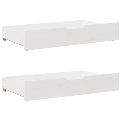 Slaapbank met onderschuifbed/lades zonder matras 80x200 cm wit