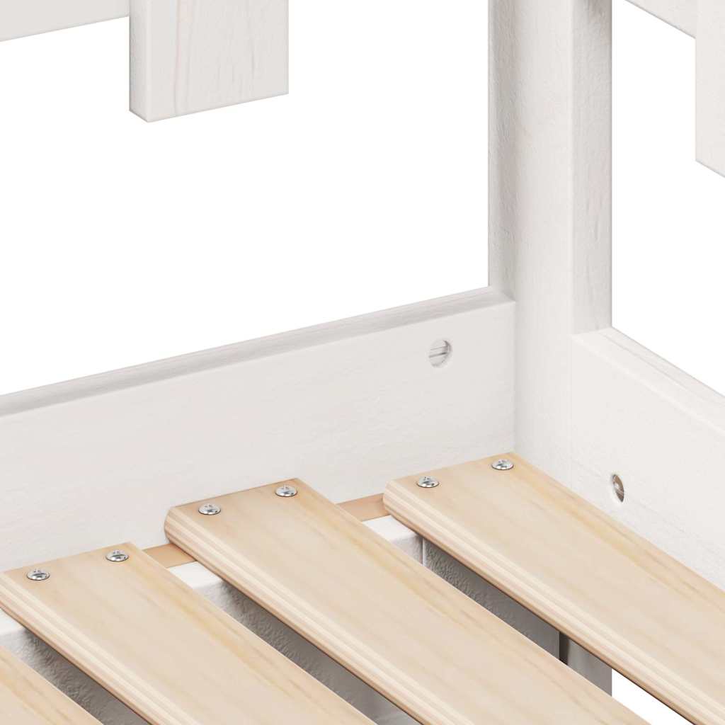 Slaapbank met onderschuifbed/lades zonder matras 90x200 cm wit