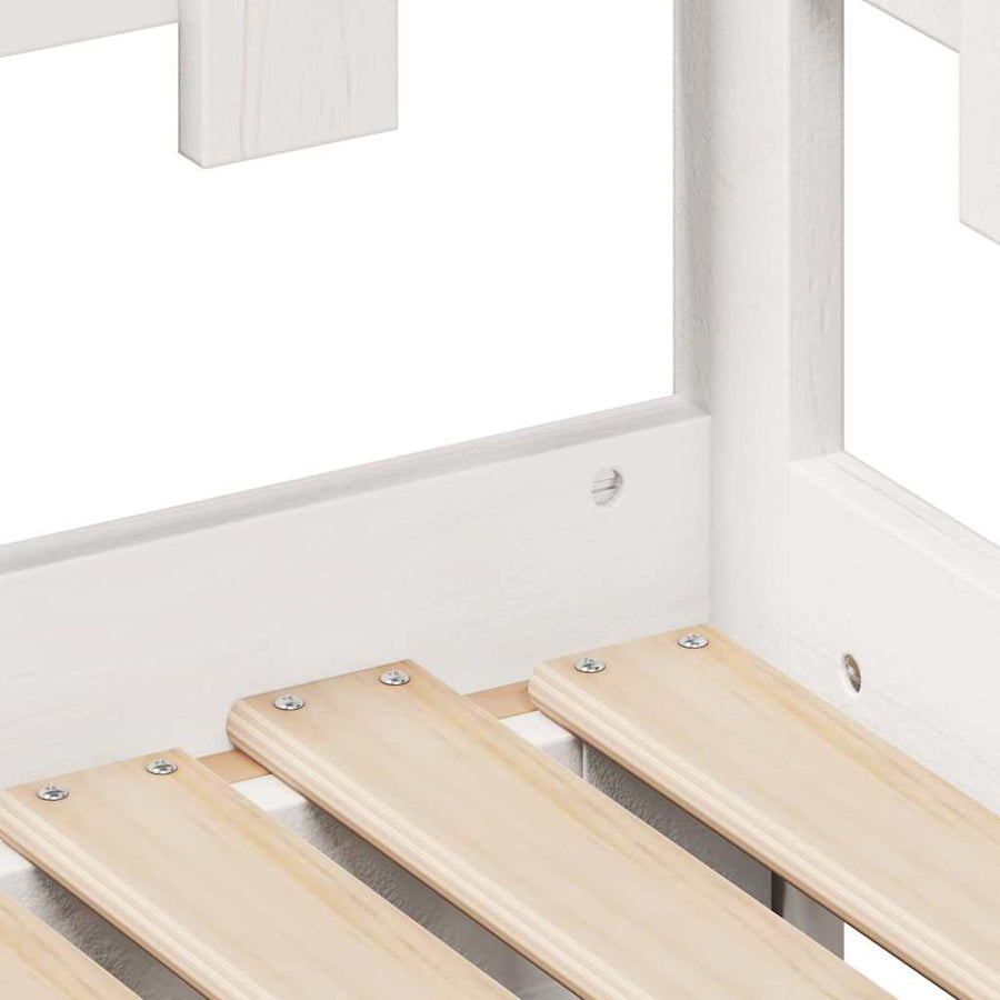 Slaapbank met onderschuifbed/lades zonder matras 90x200 cm wit