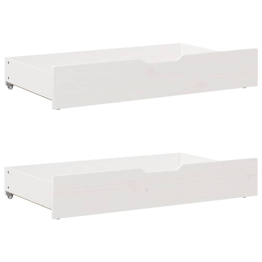 Slaapbank met onderschuifbed/lades zonder matras 90x200 cm wit