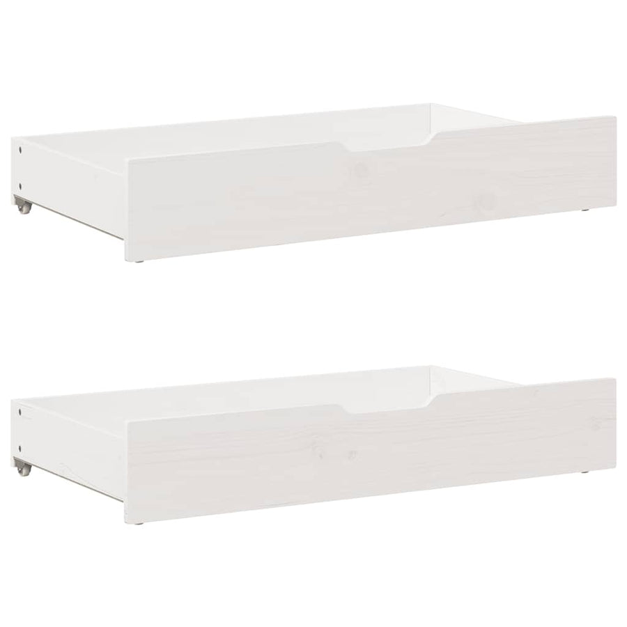 Slaapbank met onderschuifbed/lades zonder matras 90x190 cm wit