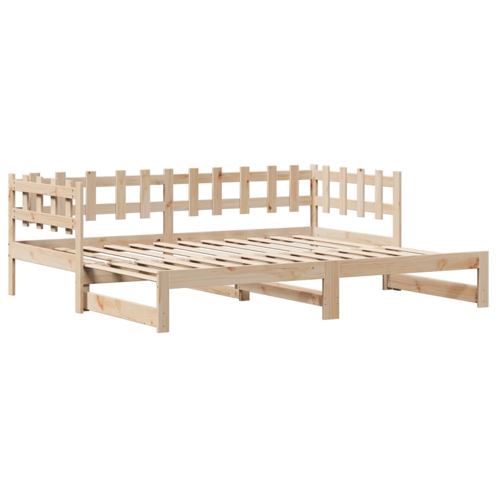 Slaapbank met onderschuifbed en lades 90x200 cm grenenhout