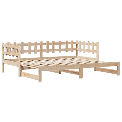Slaapbank met onderschuifbed en lades 90x200 cm grenenhout