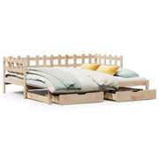Slaapbank met onderschuifbed 90x200 cm grenenhout