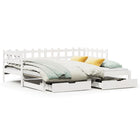 Slaapbank met onderschuifbed 90x200 cm grenenhout wit