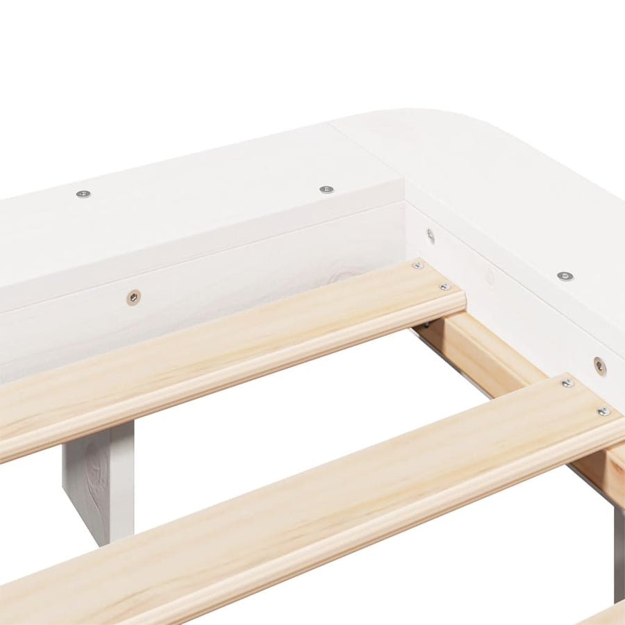 Bedframe massief grenenhout wit 200x200 cm