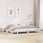 Bedframe massief grenenhout wit 200x200 cm