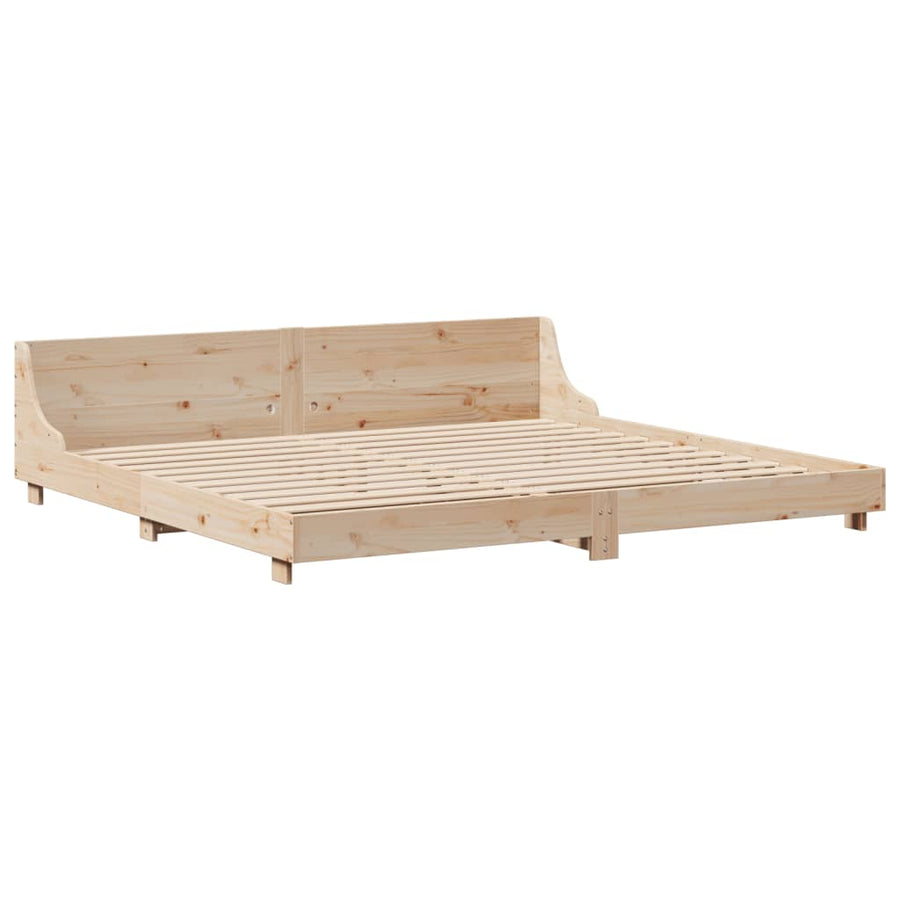 Bedframe met hoofdbord massief grenenhout 200x200 cm