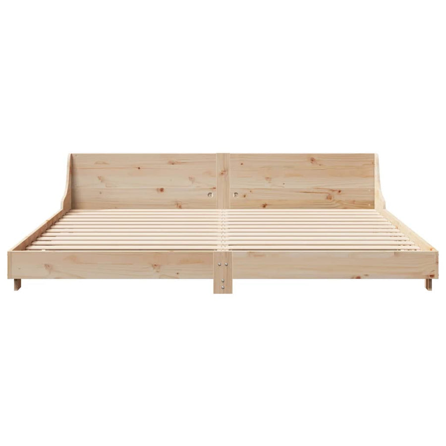 Bedframe met hoofdbord massief grenenhout 200x200 cm