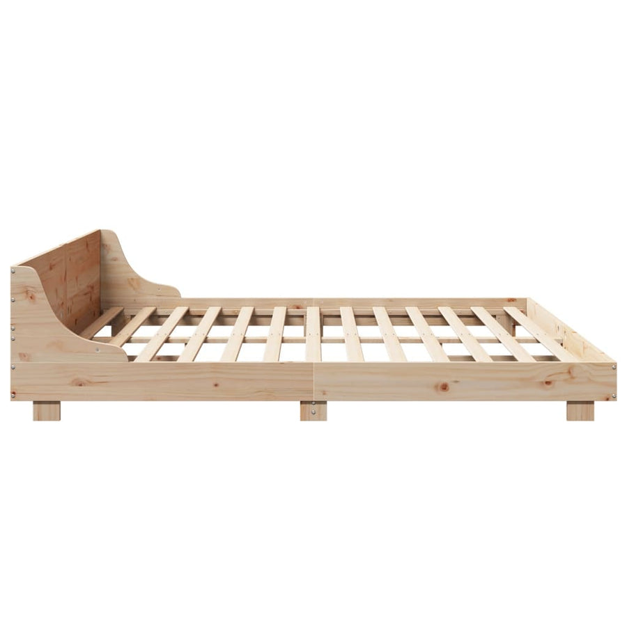 Bedframe met hoofdbord massief grenenhout 200x200 cm