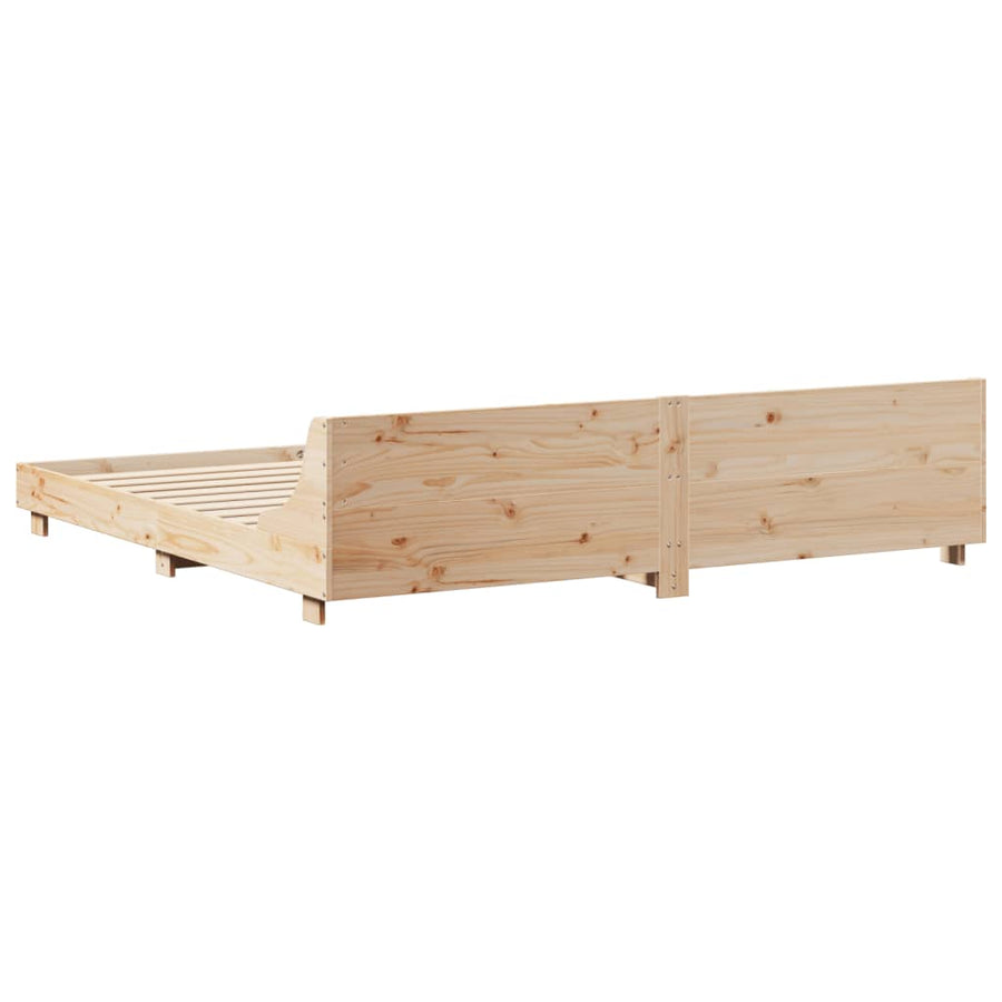 Bedframe met hoofdbord massief grenenhout 200x200 cm