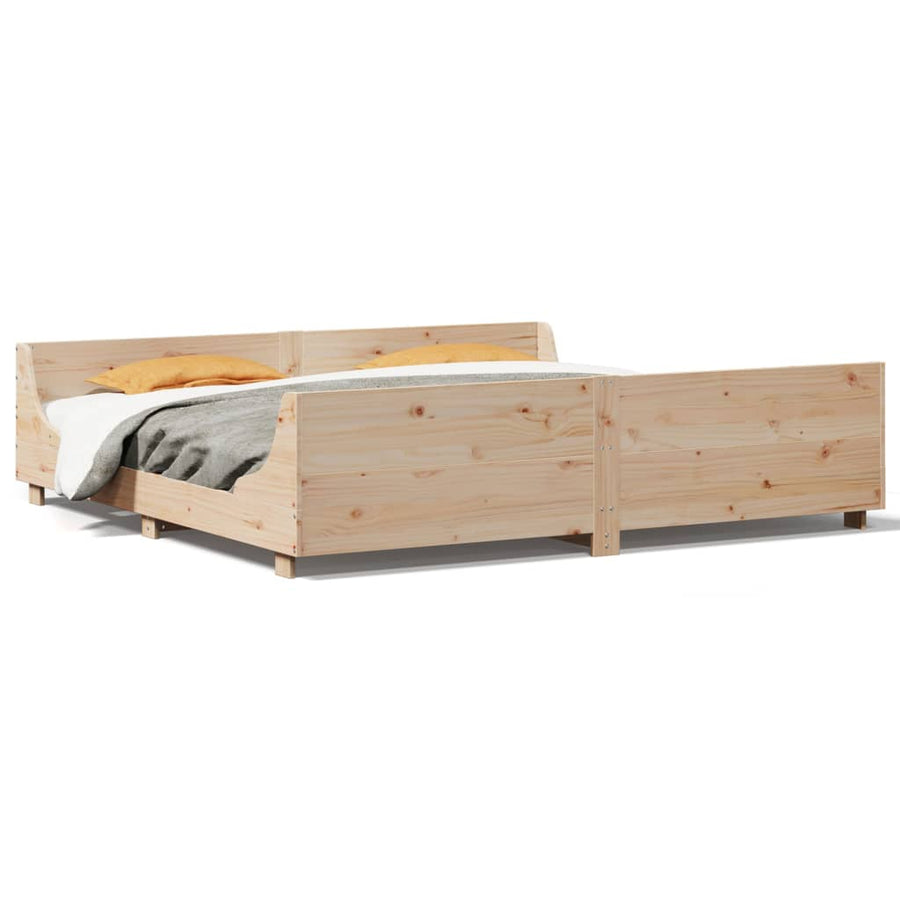 Bedframe zonder matras massief grenenhout 200x200 cm