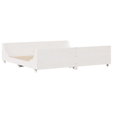 Bedframe met hoofdbord massief grenenhout wit 200x200 cm