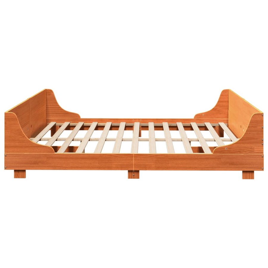 Bedframe zonder matras massief grenenhout wasbruin 200x200 cm