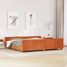 Bed frame without mattress solid pine wax brown 200x200 cm