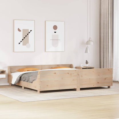 Bedframe met hoofdbord massief grenenhout 180x200 cm