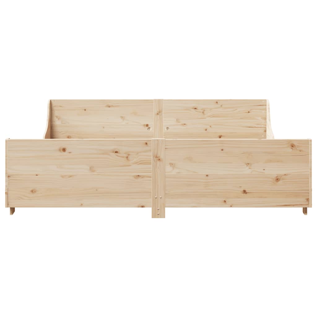 Bedframe met hoofdbord massief grenenhout 180x200 cm