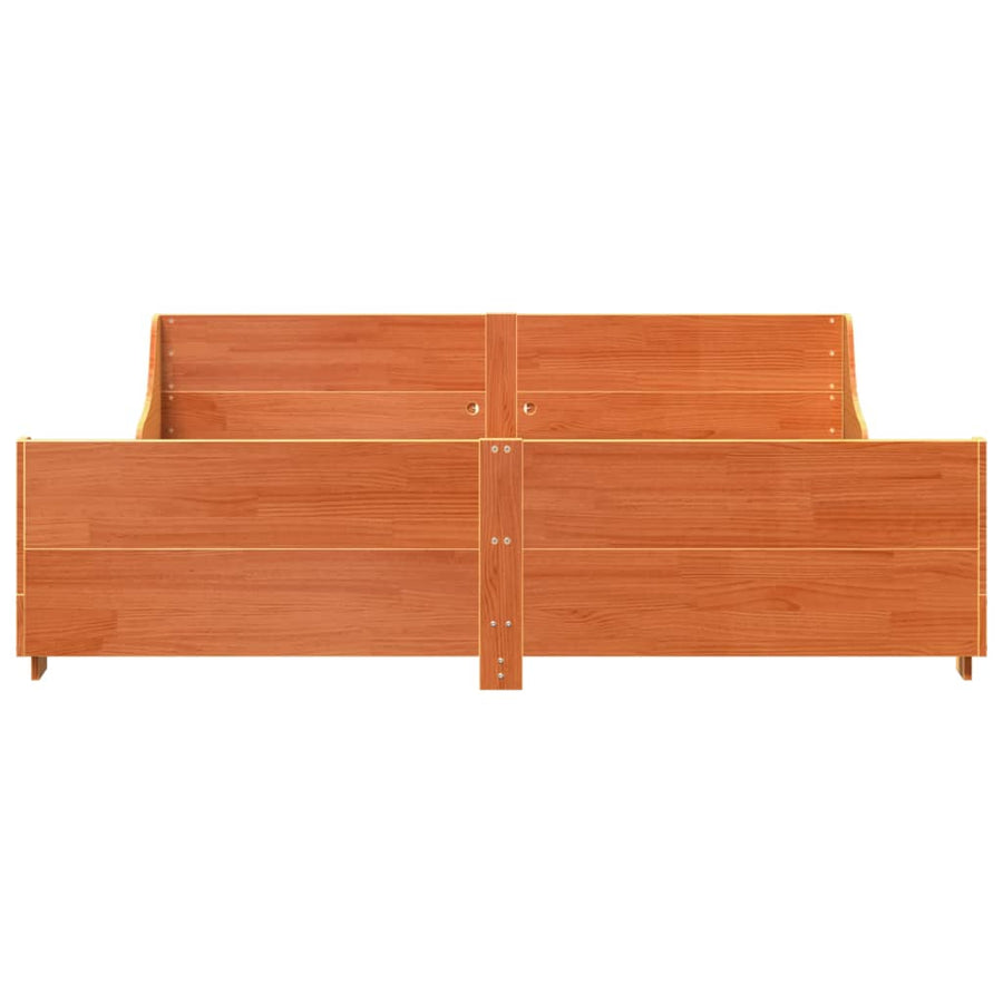 Bedframe zonder matras massief grenenhout wasbruin 180x200 cm
