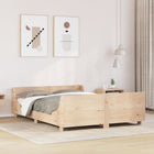 Bed Frame without Mattress Solid Pine Wood 150x200 cm