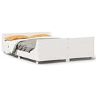 Bed frame without mattress solid pine wood white 150x200 cm