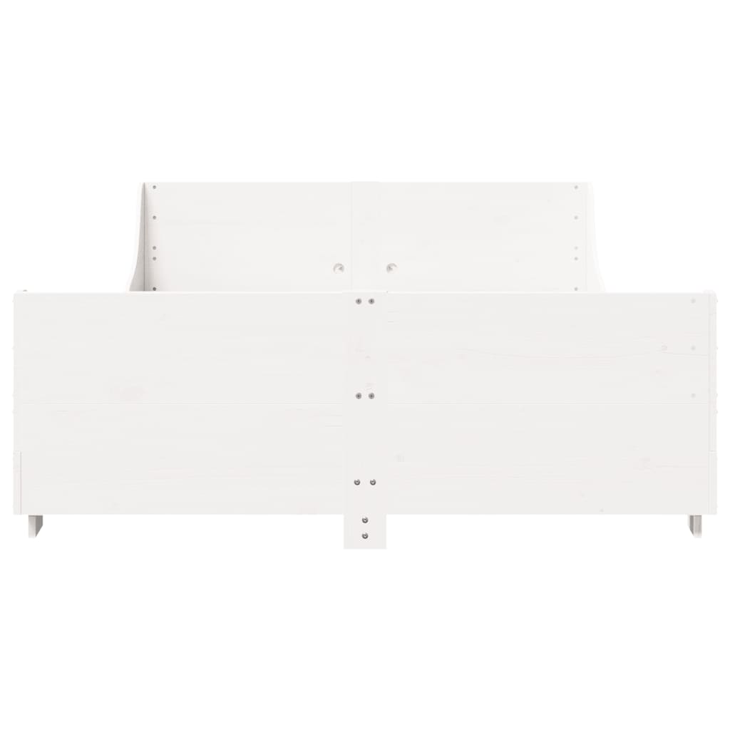 Bedframe zonder matras massief grenenhout wit 140x200 cm