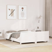 Bedframe massief grenenhout wit 140x200 cm