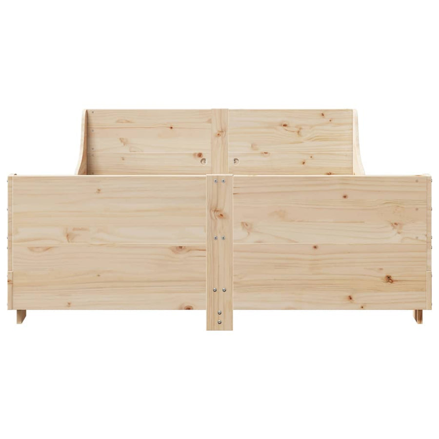 Bedframe zonder matras massief grenenhout 140x190 cm