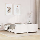 Bed frame without mattress solid pine wood white 140x190 cm