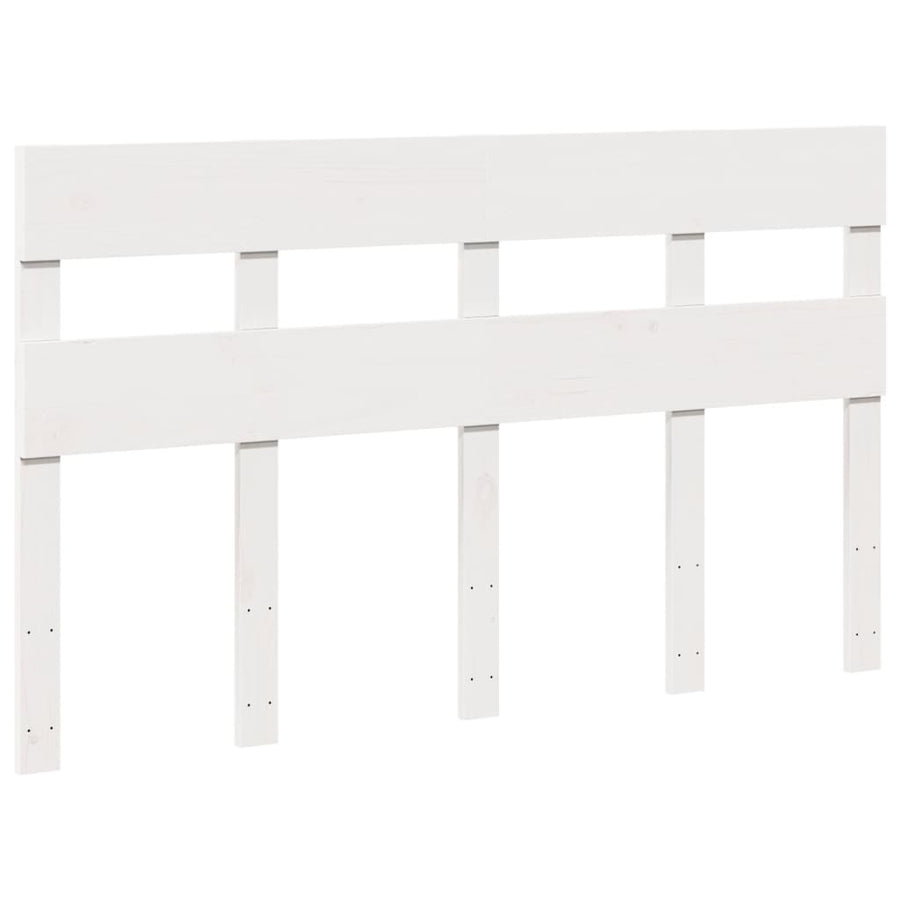 Bedframe zonder matras massief grenenhout wit 120x200 cm